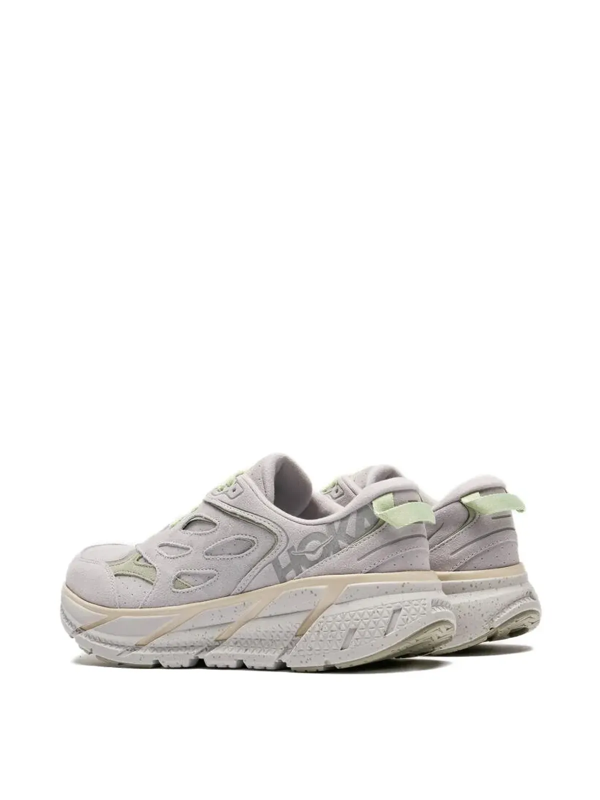 HOKA Clifton L スエード グレー スニーカー - 画像3