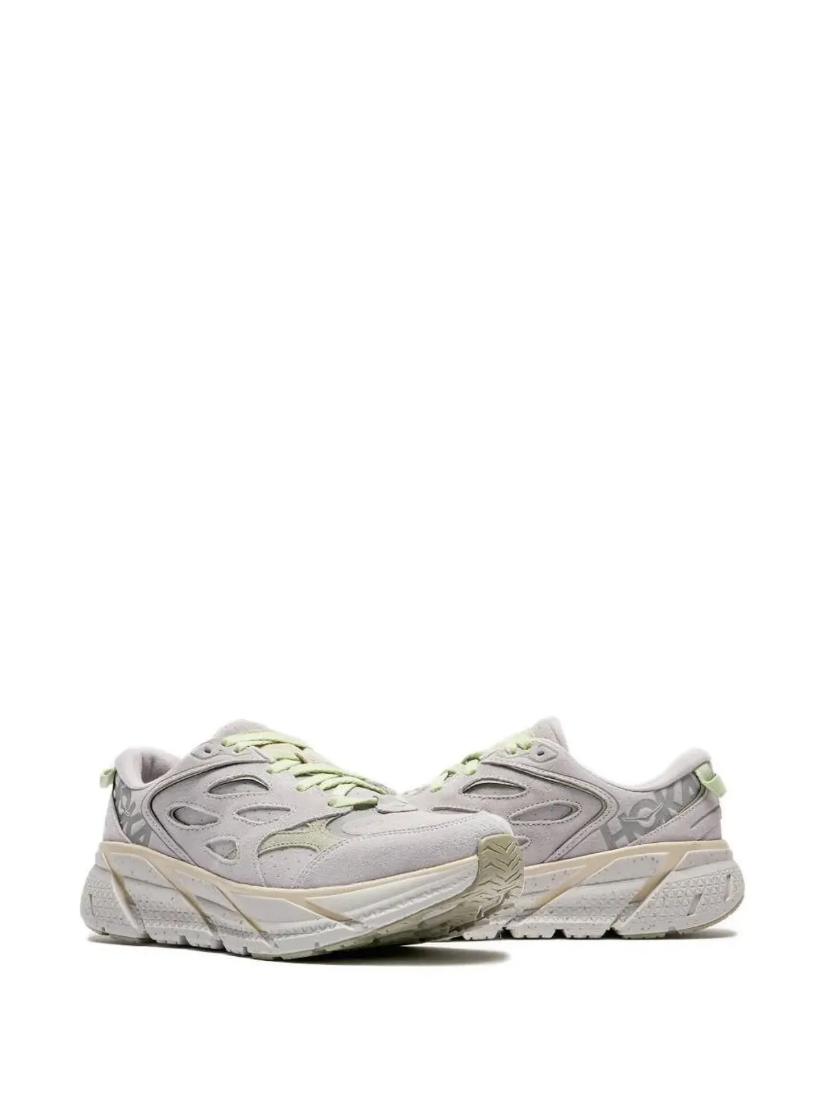 HOKA Clifton L スエード グレー スニーカー - 画像4