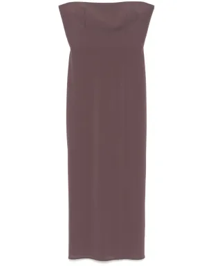 Alex Perry クレープストラップレス マキシドレス ブラウン - サムネイル1