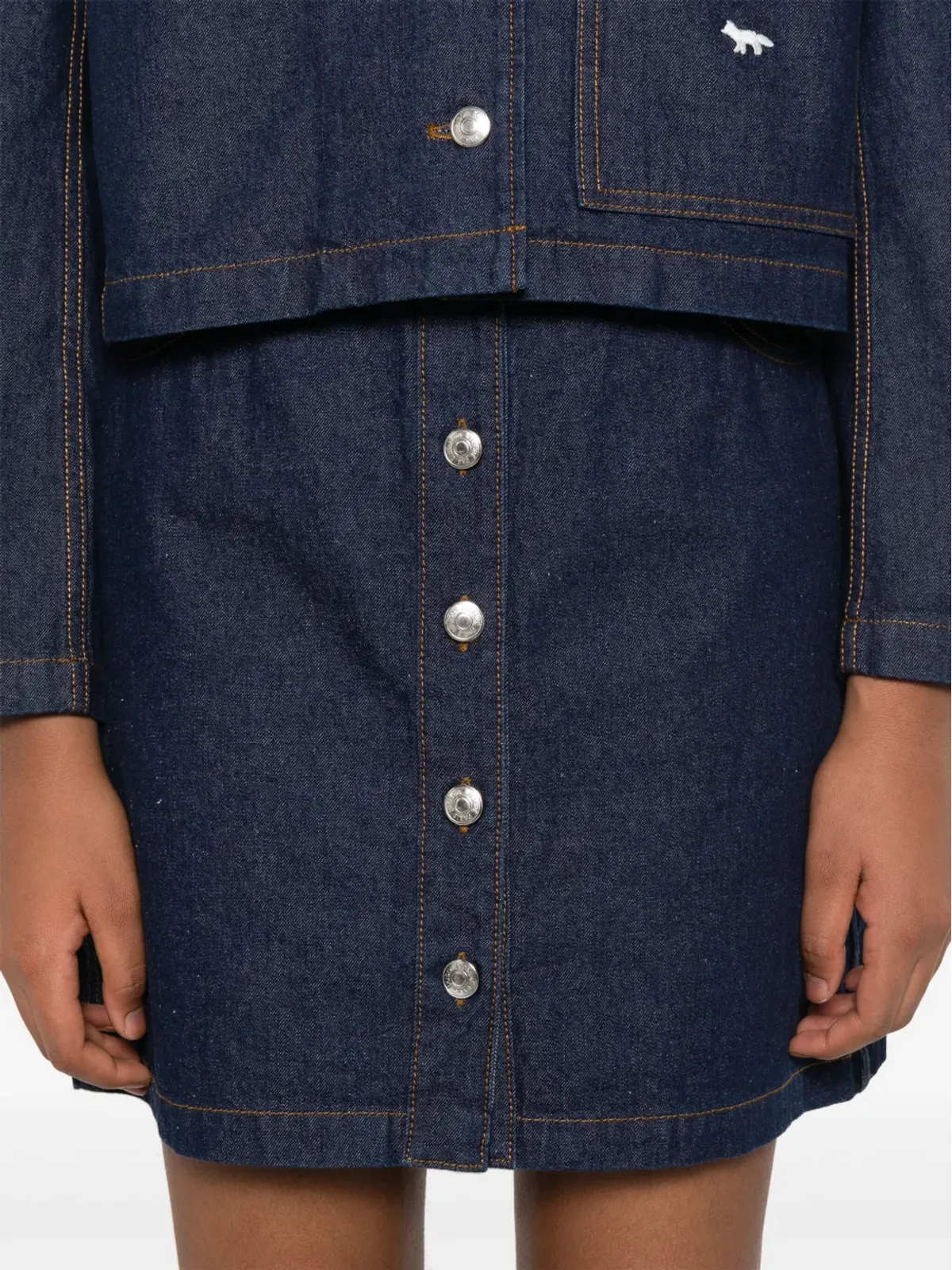 Maison Kitsuné ボタンアップ デニム ミニスカート - Blue - 画像5
