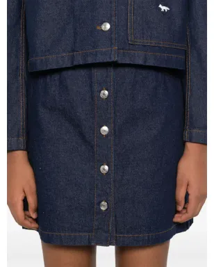 Maison Kitsuné ボタンアップ デニム ミニスカート - Blue - サムネイル5