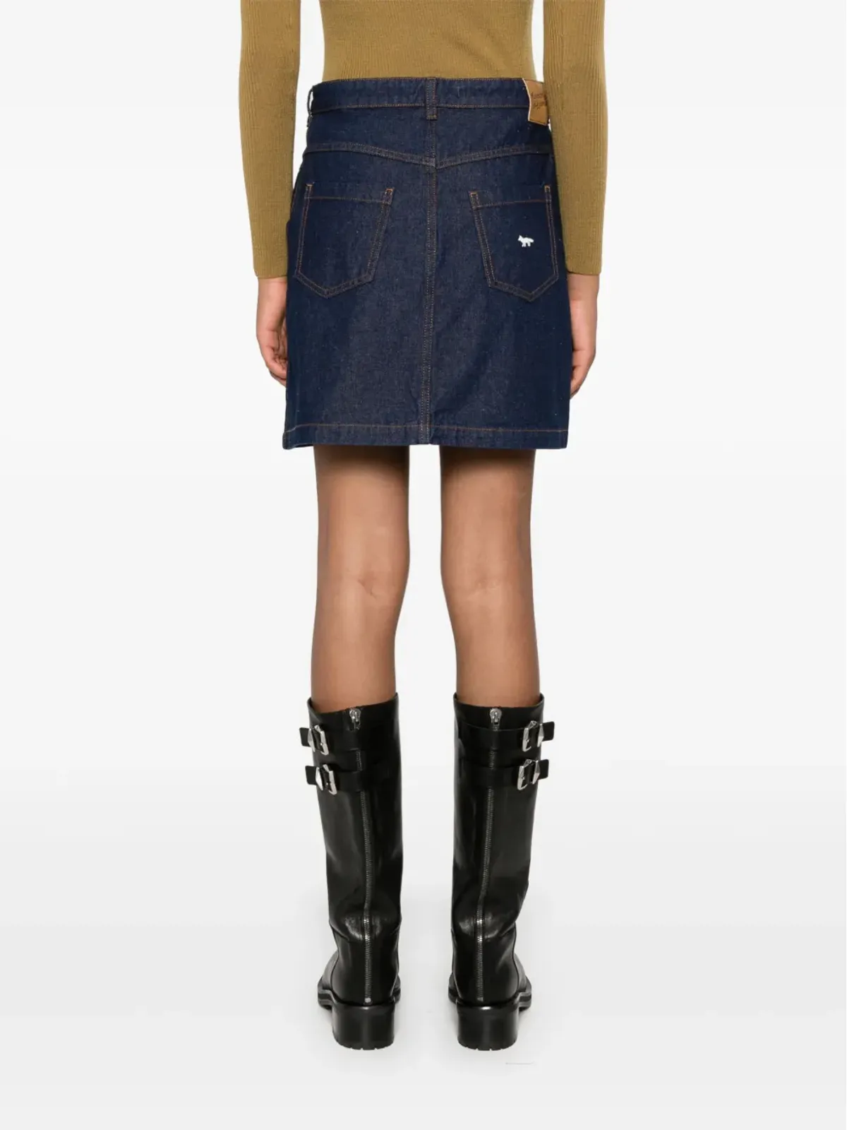 Maison Kitsuné ボタンアップ デニム ミニスカート - Blue - 画像4