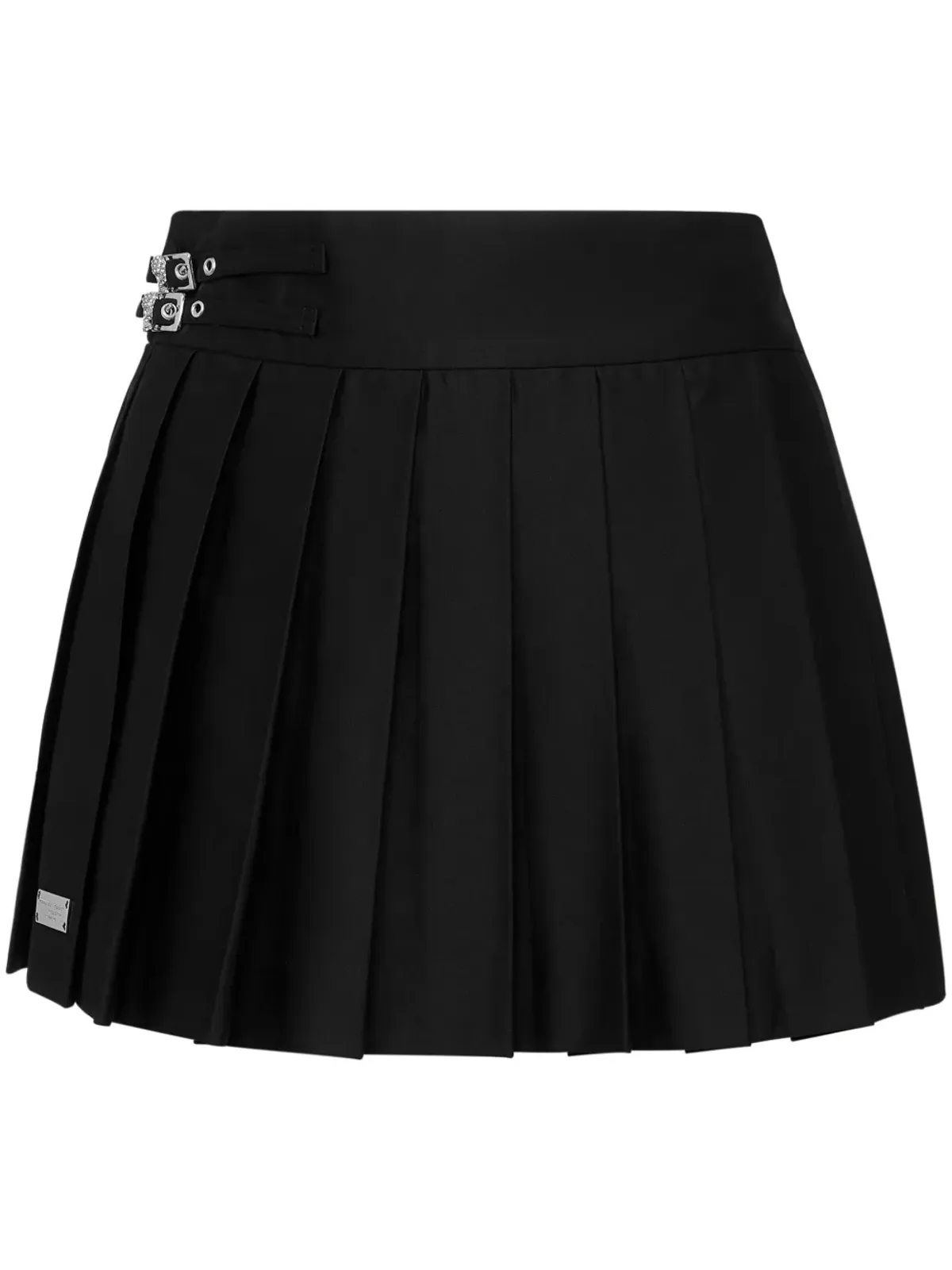 Philipp Plein スカルプリーツミニスカート - 画像1
