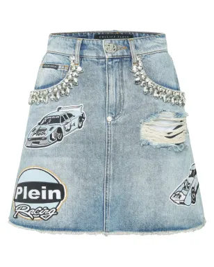 Philipp Plein ストーンズ・カー・レーシング スカート ブルー - サムネイル1