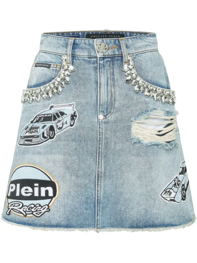 Philipp Plein Philipp Plein ストーンズ・カー・レーシング スカート ブルーの商品画像
