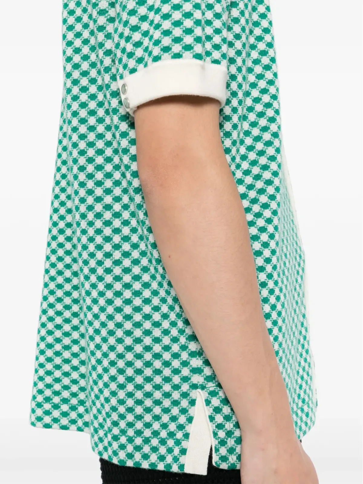 GOD'S TRUE CASHMERE エメラルドドット ジャカード ボートシャツ - 画像5