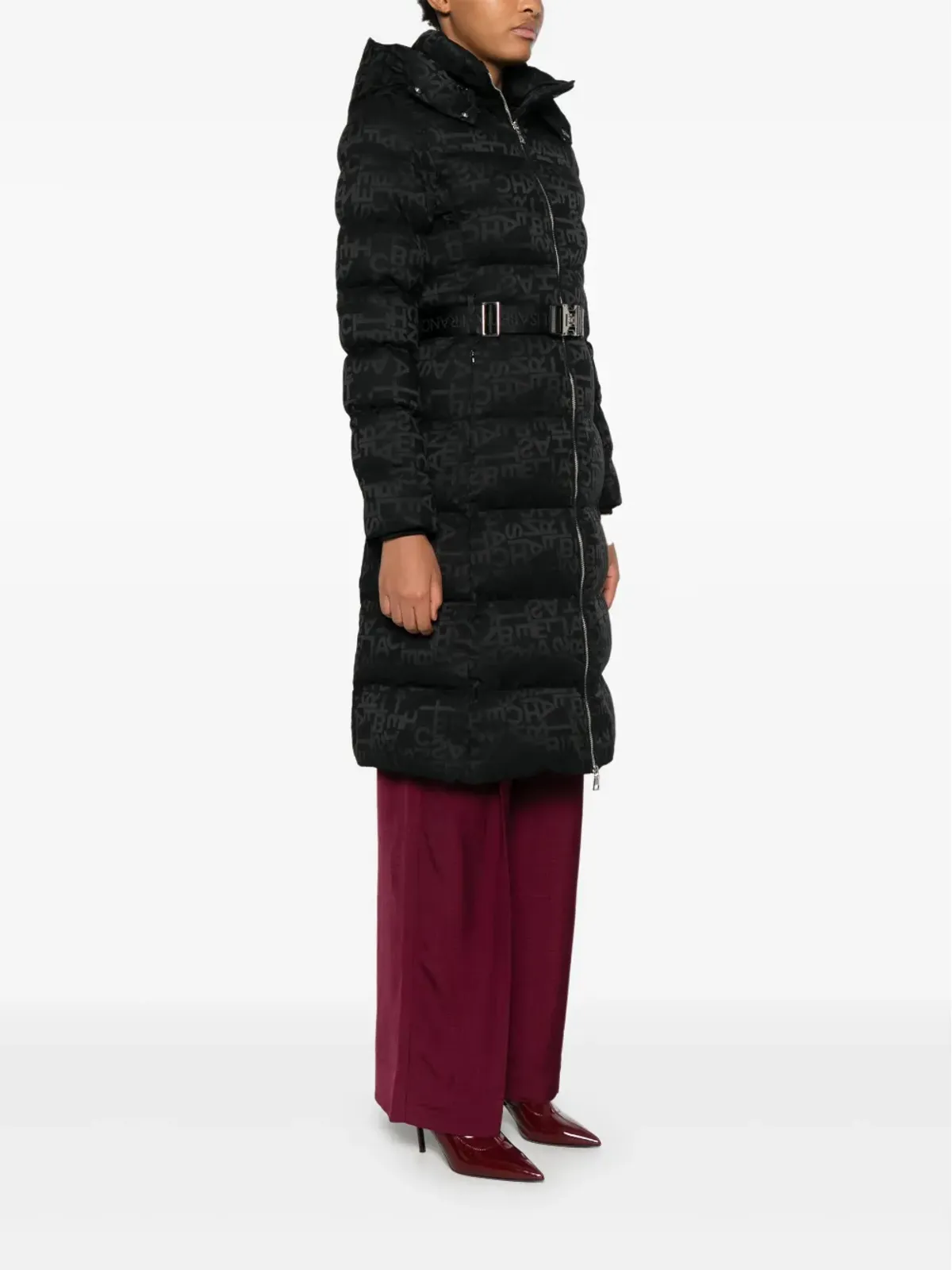 Elisabetta Franchi モノグラム コート ブラック - 画像3