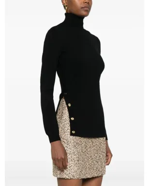 Elisabetta Franchi ロールネックセーター - ブラック - サムネイル3