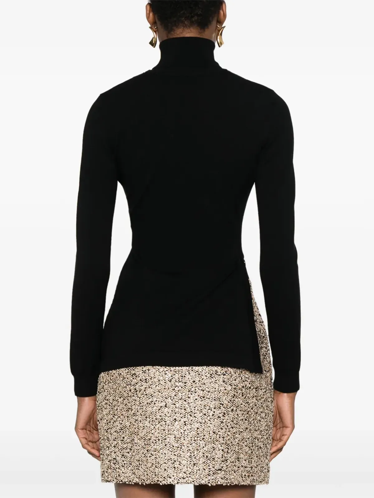 Elisabetta Franchi ロールネックセーター - ブラック - 画像4