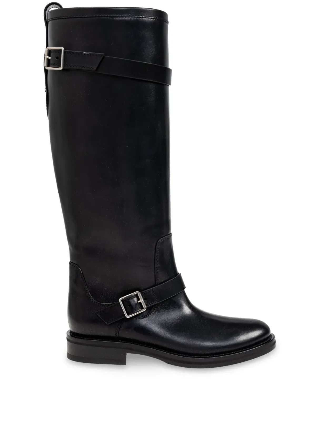 Saint Laurent アーモンドトゥ レザー ブーツ - 画像1