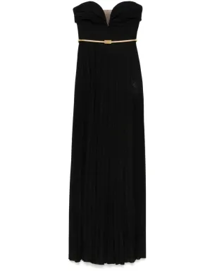 Elisabetta Franchi プリーツ入りルレックスマキシドレス - ブラック - サムネイル1
