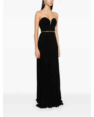 Elisabetta Franchi プリーツ入りルレックスマキシドレス - ブラック - サムネイル3