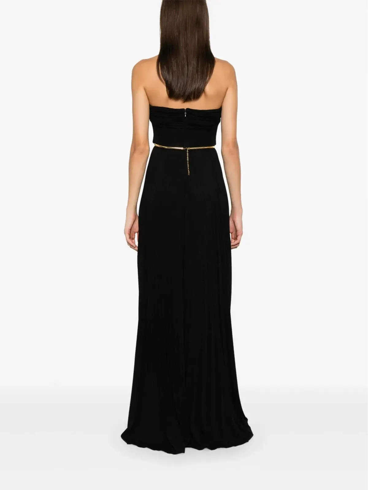 Elisabetta Franchi プリーツ入りルレックスマキシドレス - ブラック - 画像4