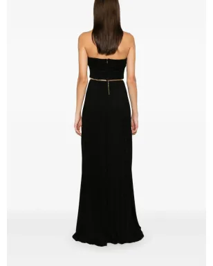 Elisabetta Franchi プリーツ入りルレックスマキシドレス - ブラック - サムネイル4