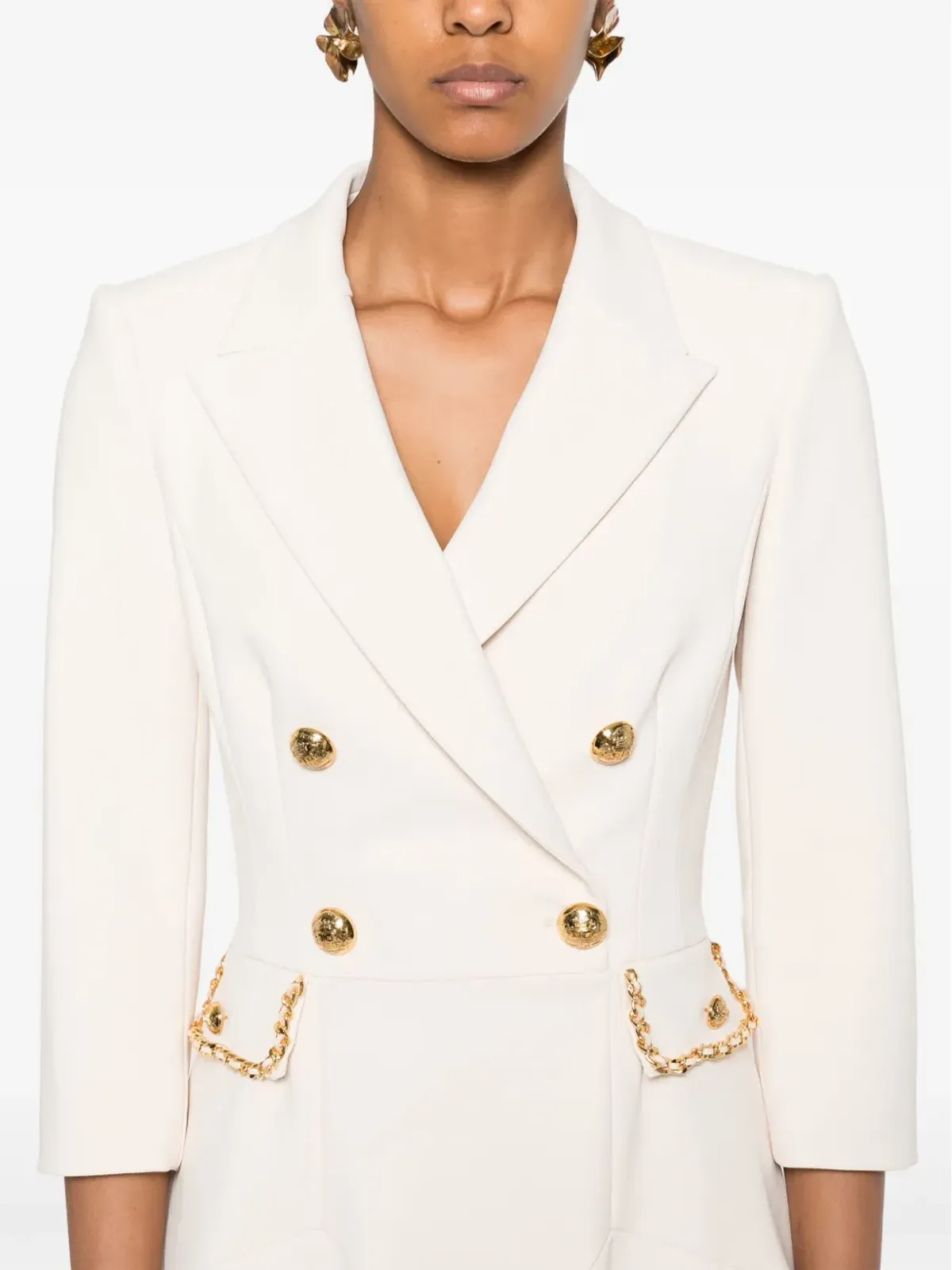 Elisabetta Franchi グルメットチェーン コートドレス - 画像5