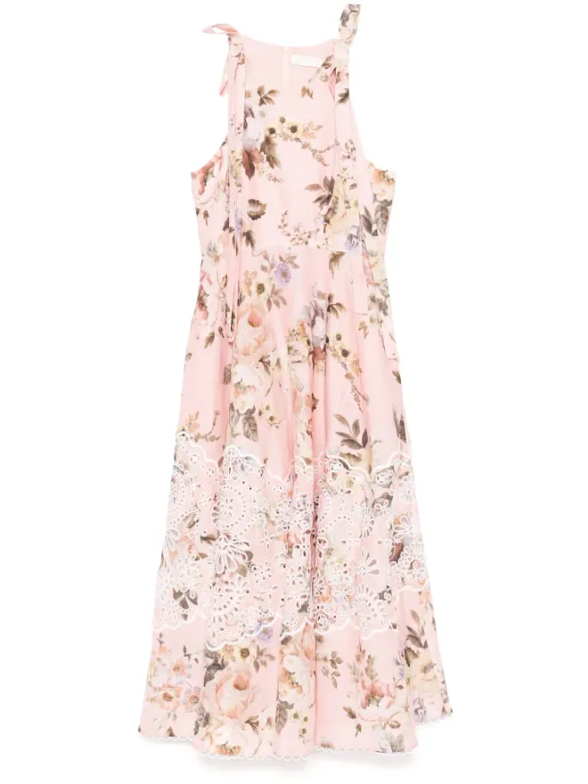 Zimmermann ZIMMERMANN アカシア ブロデリエ ミディドレス ピンクの商品画像