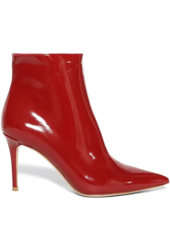 Gianvito Rossi Gianvito Rossi パテントレザー ポインテッドトゥ ブーツ - レッドの商品画像