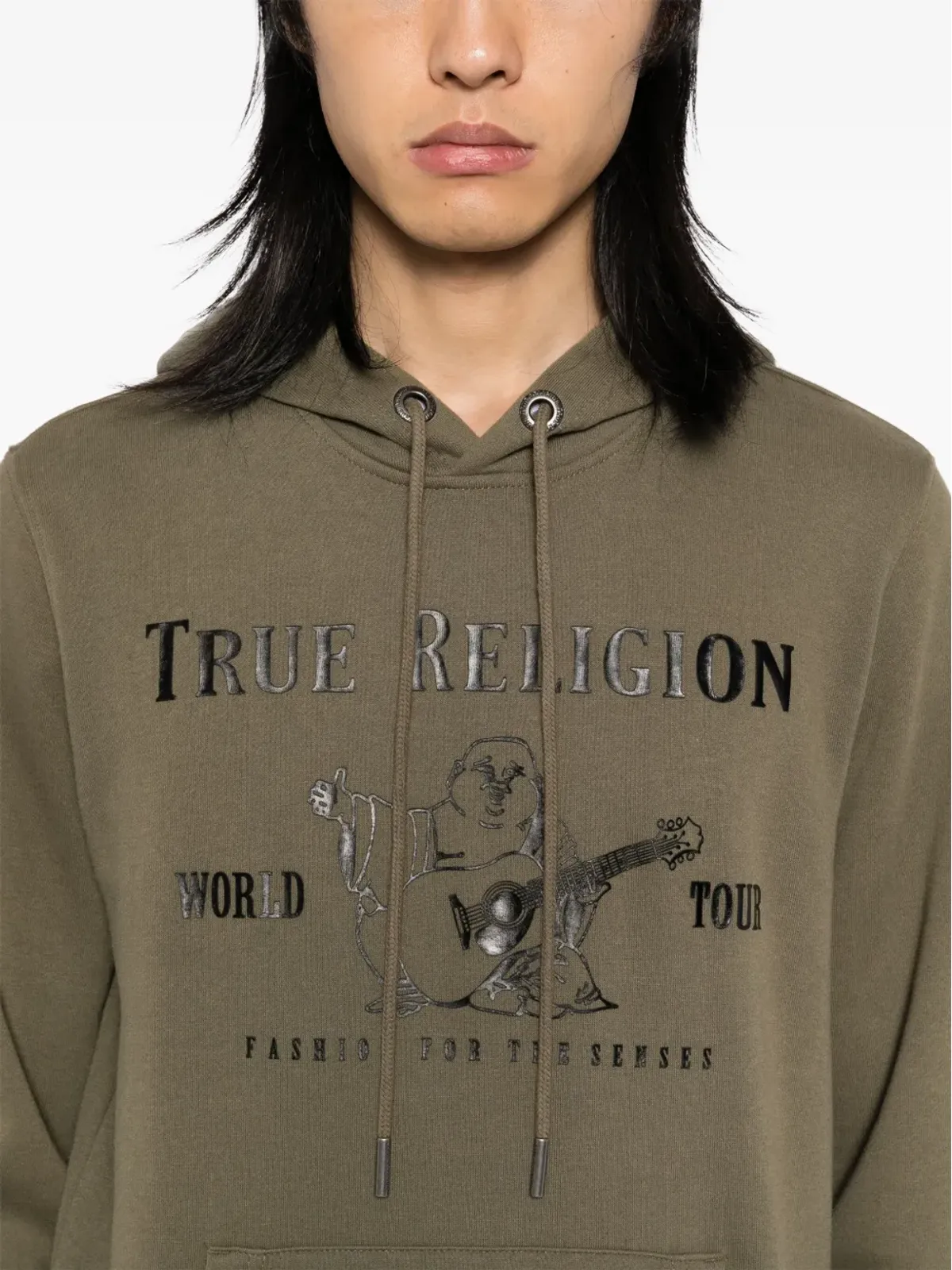 True Religion プリント入りフーディー - グリーン - 画像5