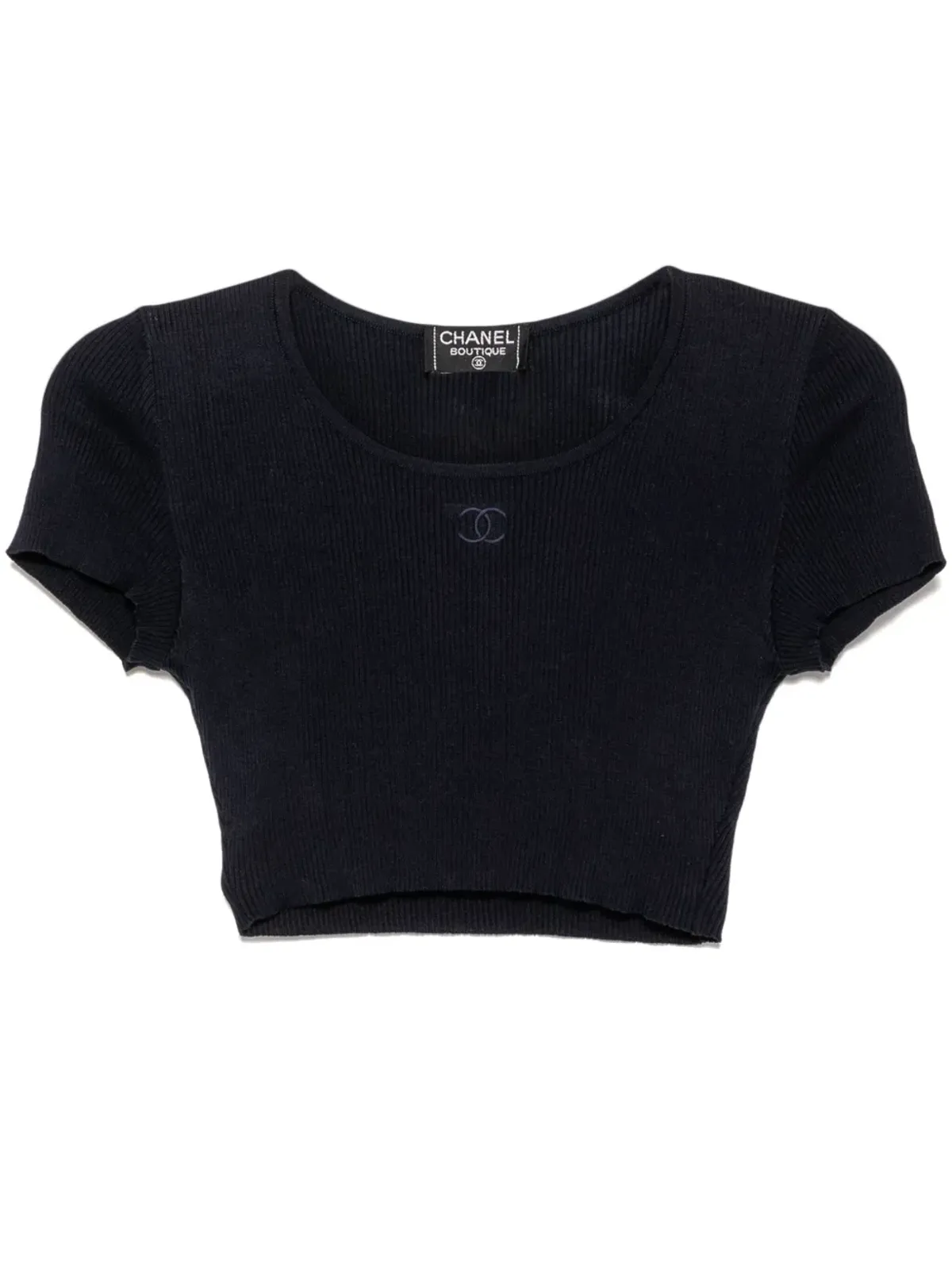CHANEL Pre-Owned 1995 クロップド Tシャツ - Blue - 画像1