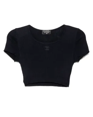 CHANEL Pre-Owned 1995 クロップド Tシャツ - Blue - サムネイル1