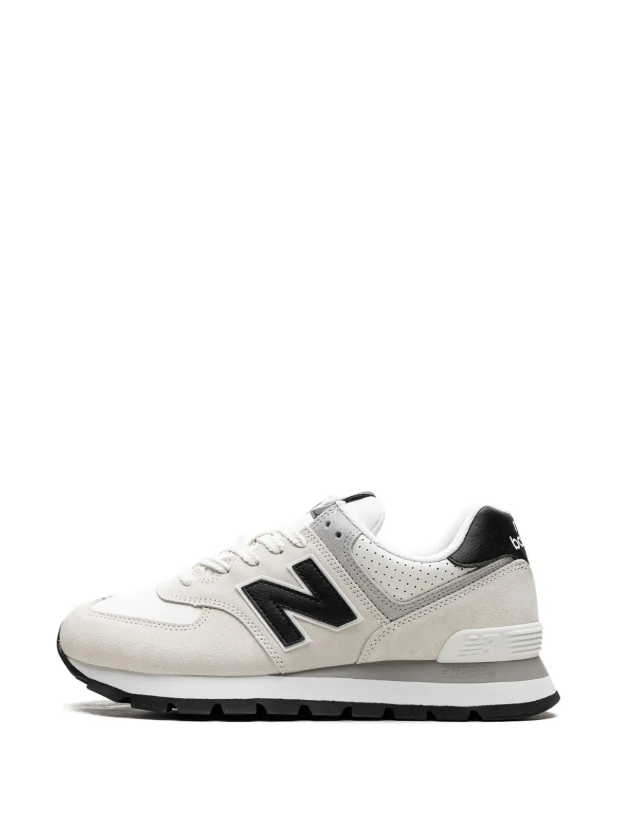 New Balance 574 ラグド ホワイト×ブラック スニーカー - ニュートラルカラー - 画像5