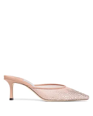 Jimmy Choo クリスタル装飾ミュール ピンク - サムネイル1
