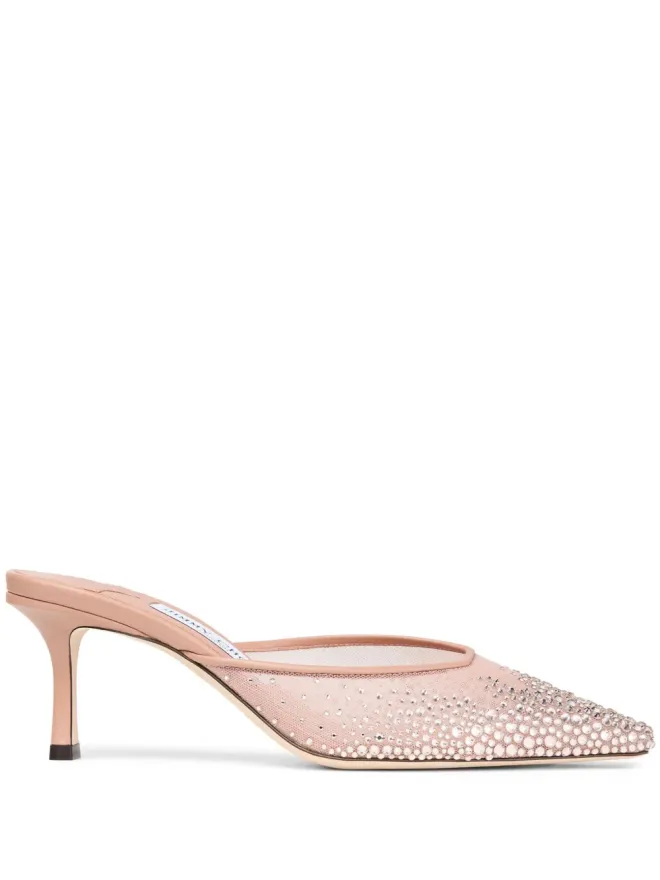Jimmy Choo Jimmy Choo クリスタル装飾ミュール ピンクの商品画像