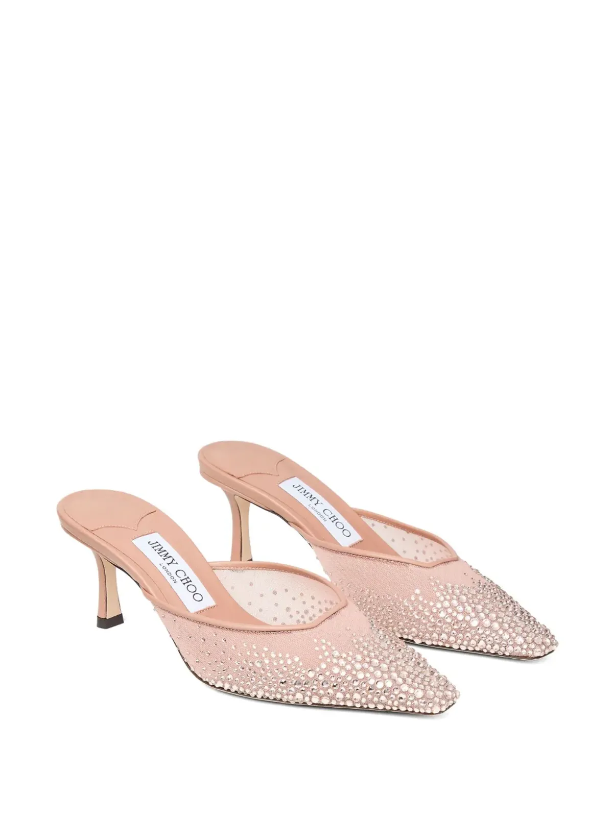 Jimmy Choo クリスタル装飾ミュール ピンク - 画像2