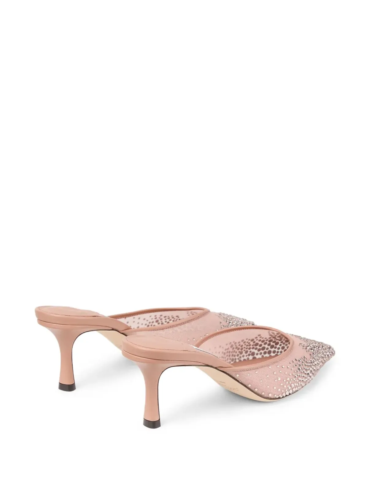 Jimmy Choo クリスタル装飾ミュール ピンク - 画像3