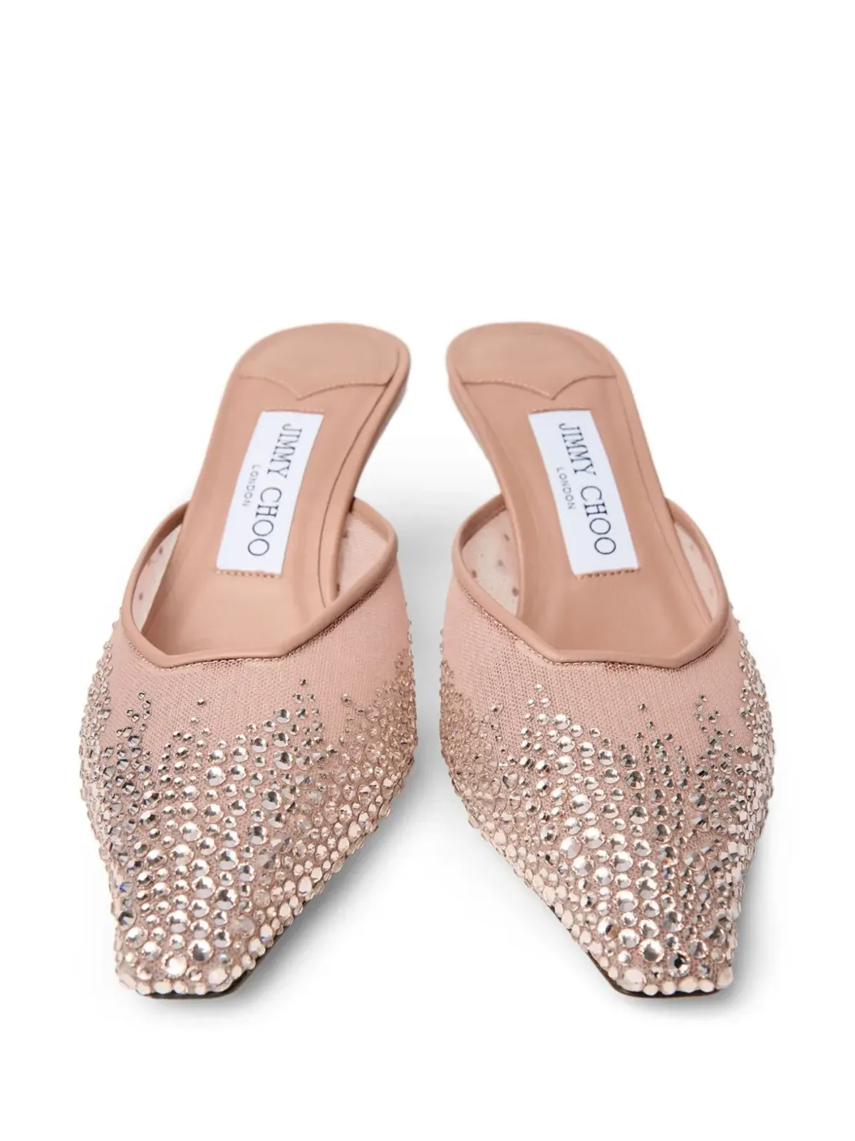 Jimmy Choo クリスタル装飾ミュール ピンク - 画像4