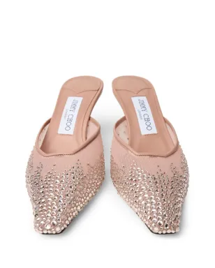 Jimmy Choo クリスタル装飾ミュール ピンク - サムネイル4