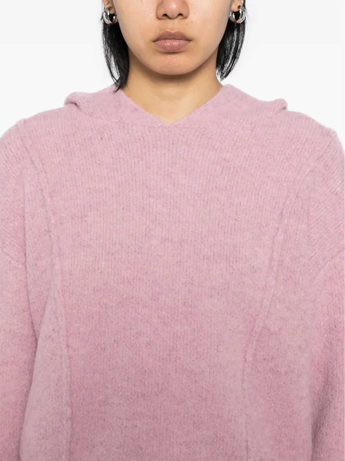 tout a coup ロゴプレート付きフード付きニットプルオーバー - Pink - 画像5