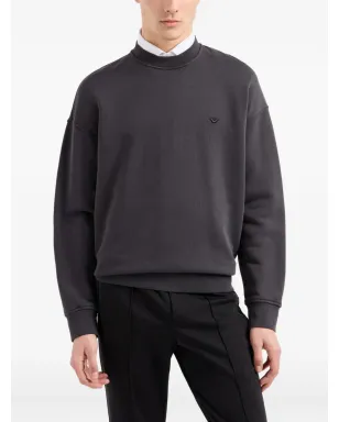Emporio Armani ロゴ刺繍入りクルーネック スウェット - グレー - サムネイル3