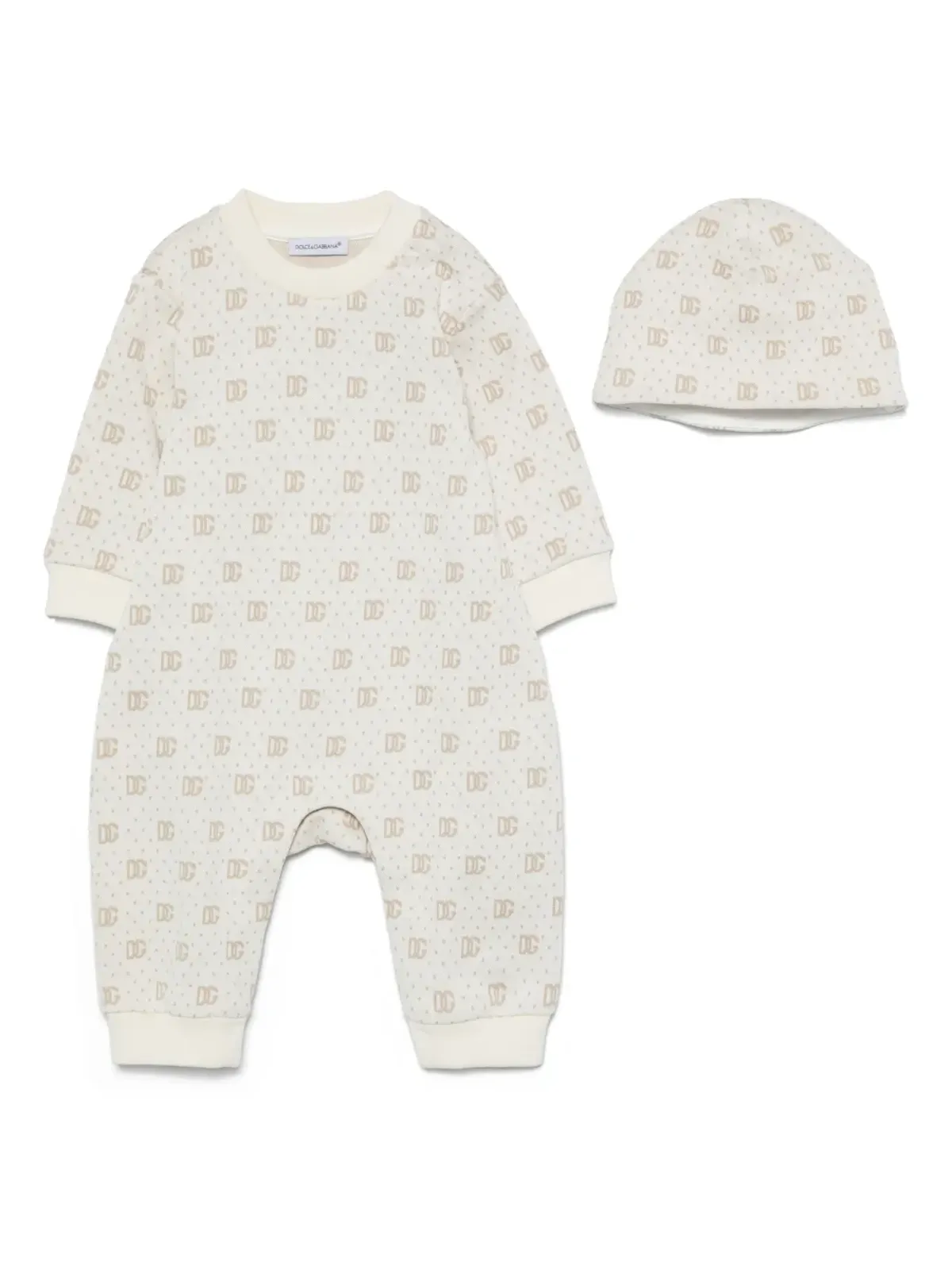 Dolce & Gabbana Kids インターシャ編みロンパース - 画像1
