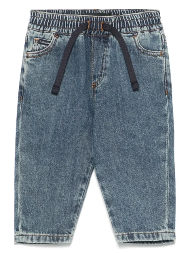 Dolce & Gabbana Kids Dolce & Gabbana Kids ドローストリングジーンズ ブルーの商品画像