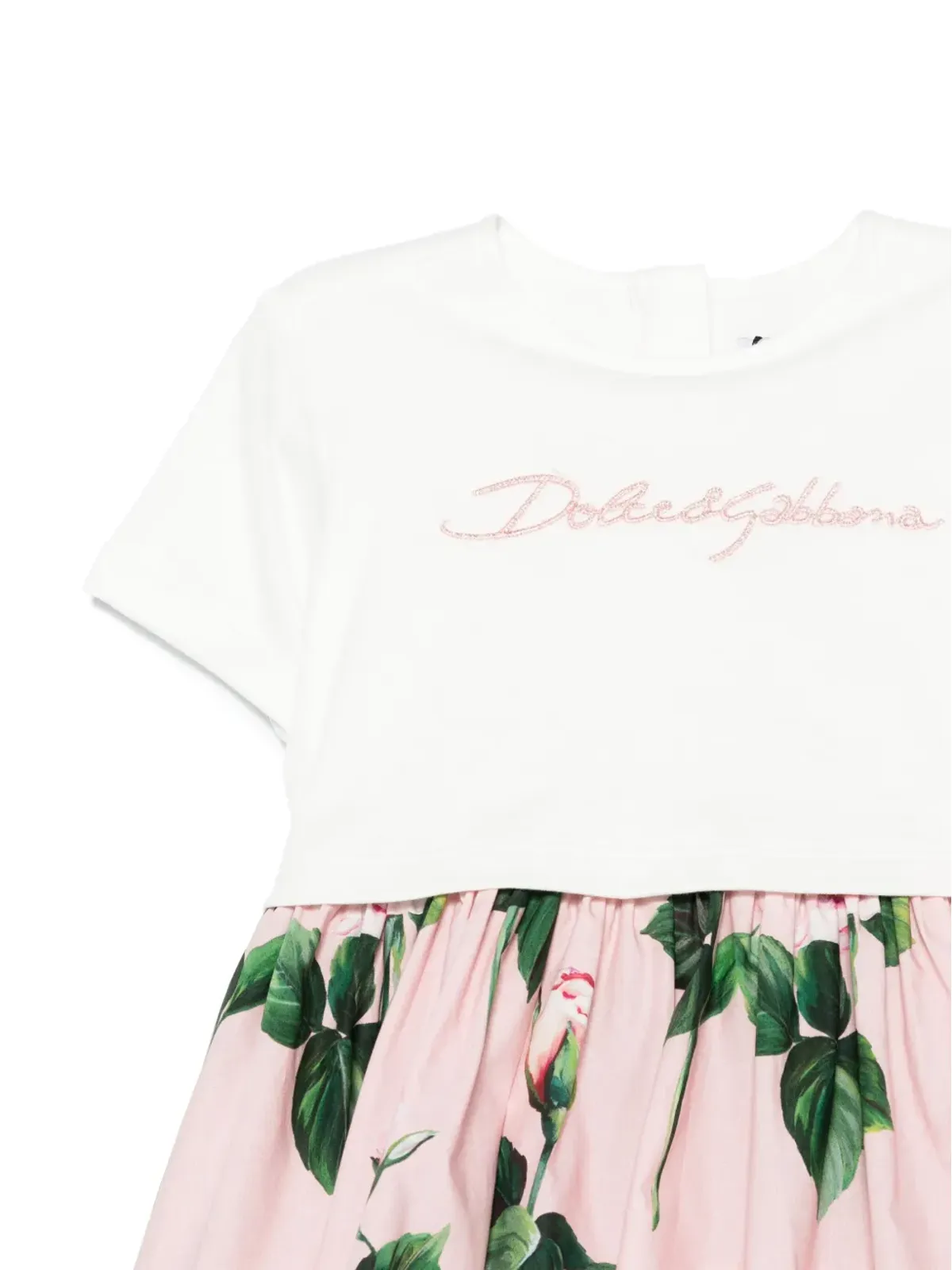 Dolce & Gabbana Kids ロゴ刺繍ドレス ピンク - 画像3