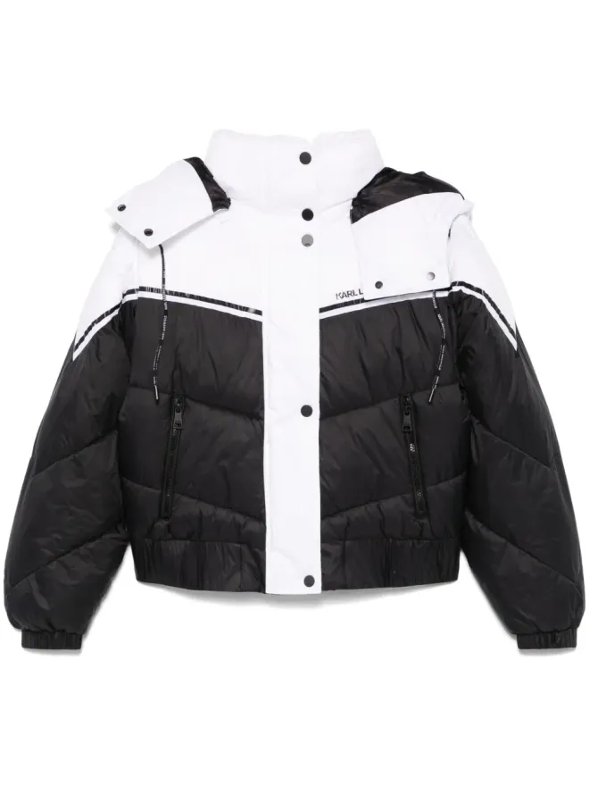 Karl Lagerfeld Karl Lagerfeld カラーブロック パディッドジャケット - ホワイトの商品画像