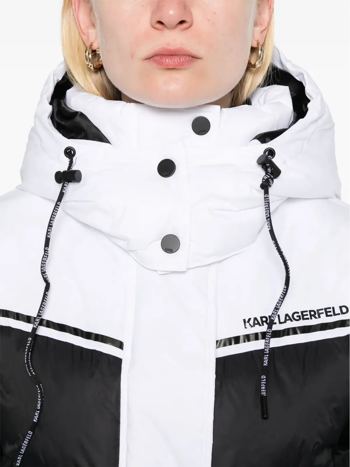 Karl Lagerfeld カラーブロック パディッドジャケット - ホワイト - 画像5