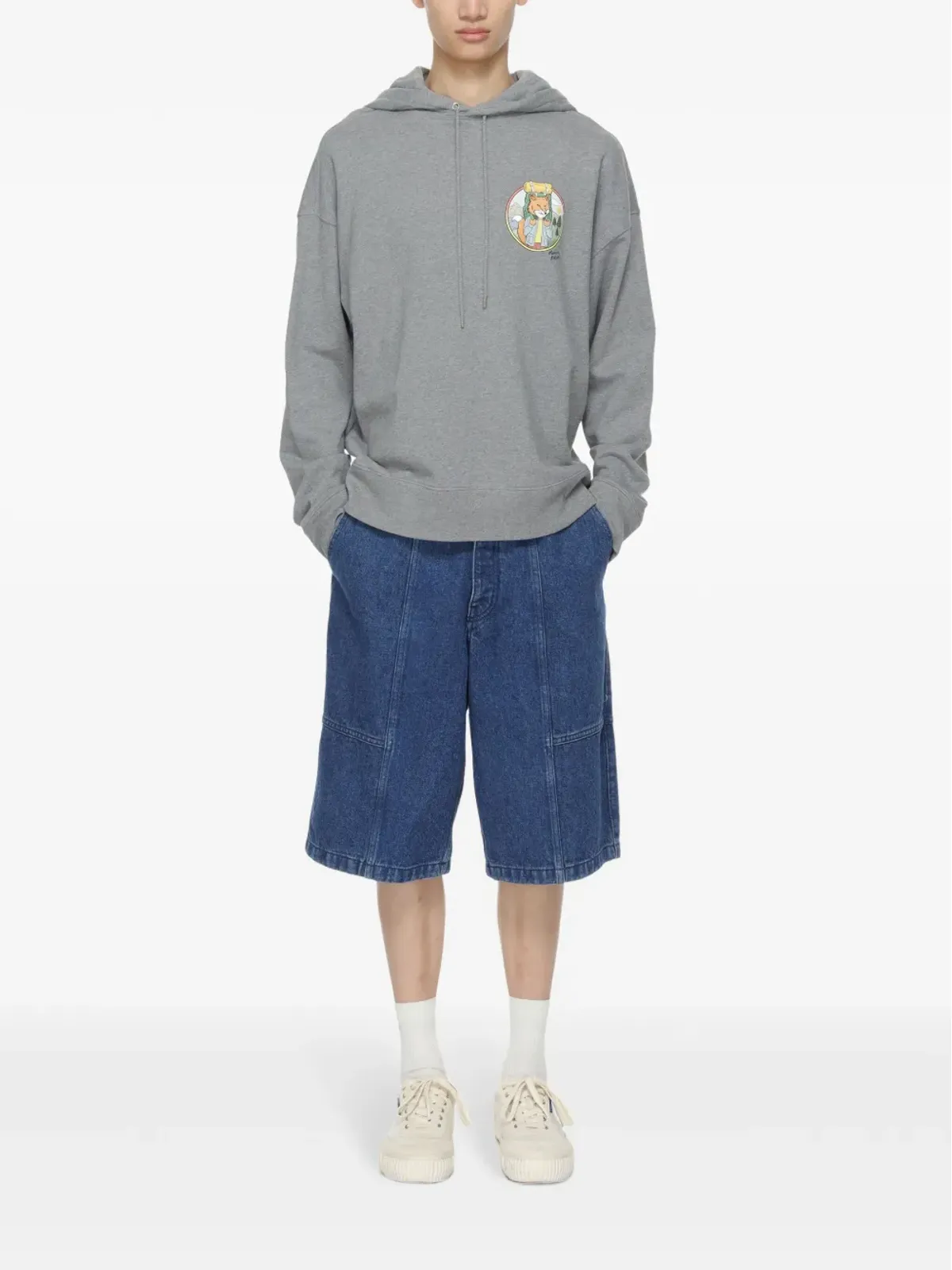 Maison Kitsuné ワークウェア デニムショーツ ブルー - 画像2