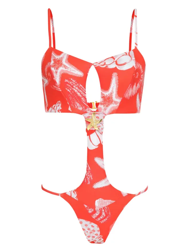Amir Slama Amir Slama ジェイド・パイコン ヒトデ柄 水着 ワンピース レッドの商品画像
