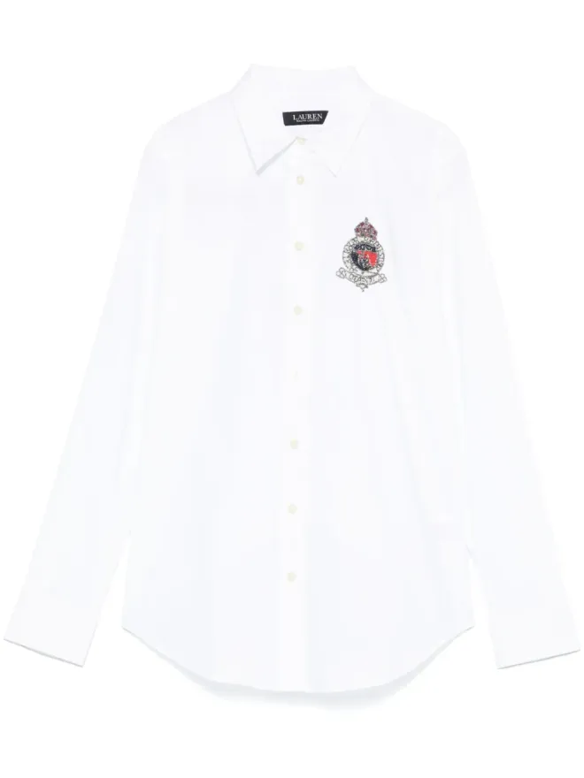 Lauren Ralph Lauren Lauren Ralph Lauren beaded-crest shirt - Whiteの商品画像