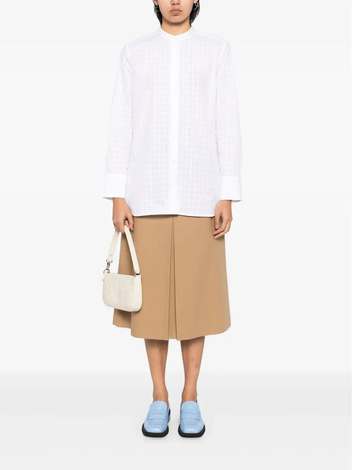 Maison Kitsuné グリッド柄シャツ - ホワイト - 画像2