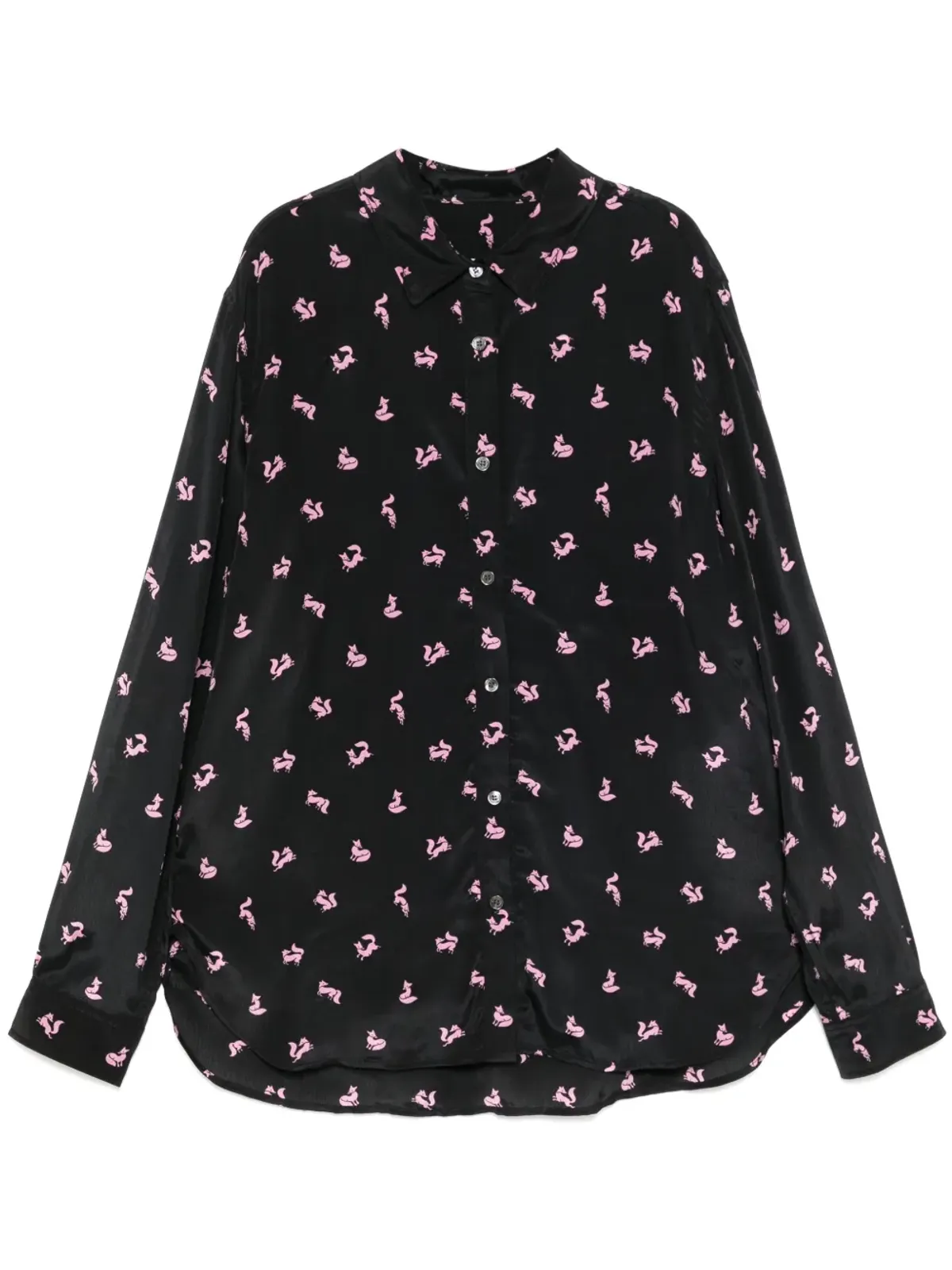 Maison Kitsuné クラシック フルイド シャツ ブラック - 画像1