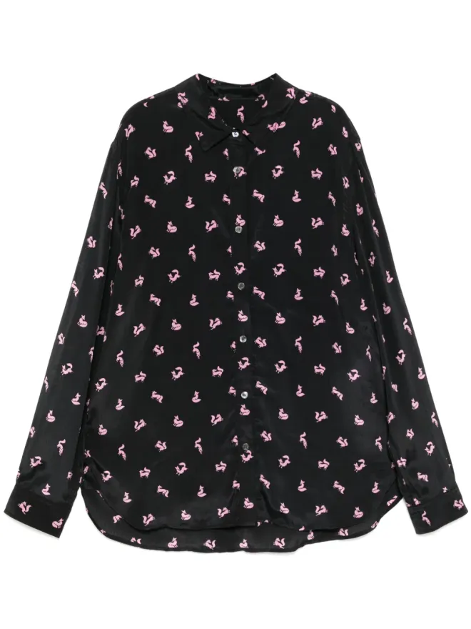 Maison Kitsuné Maison Kitsuné クラシック フルイド シャツ ブラックの商品画像