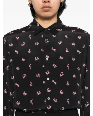 Maison Kitsuné クラシック フルイド シャツ ブラック - サムネイル5