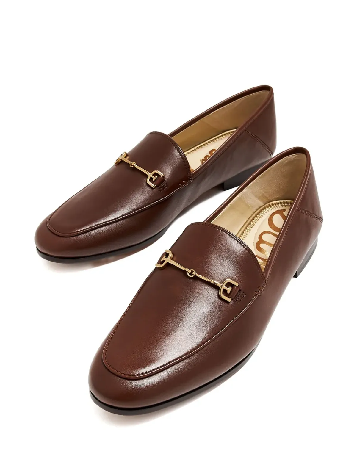 Sam Edelman チェーンディテール レザー ローファー ブラウン - 画像2