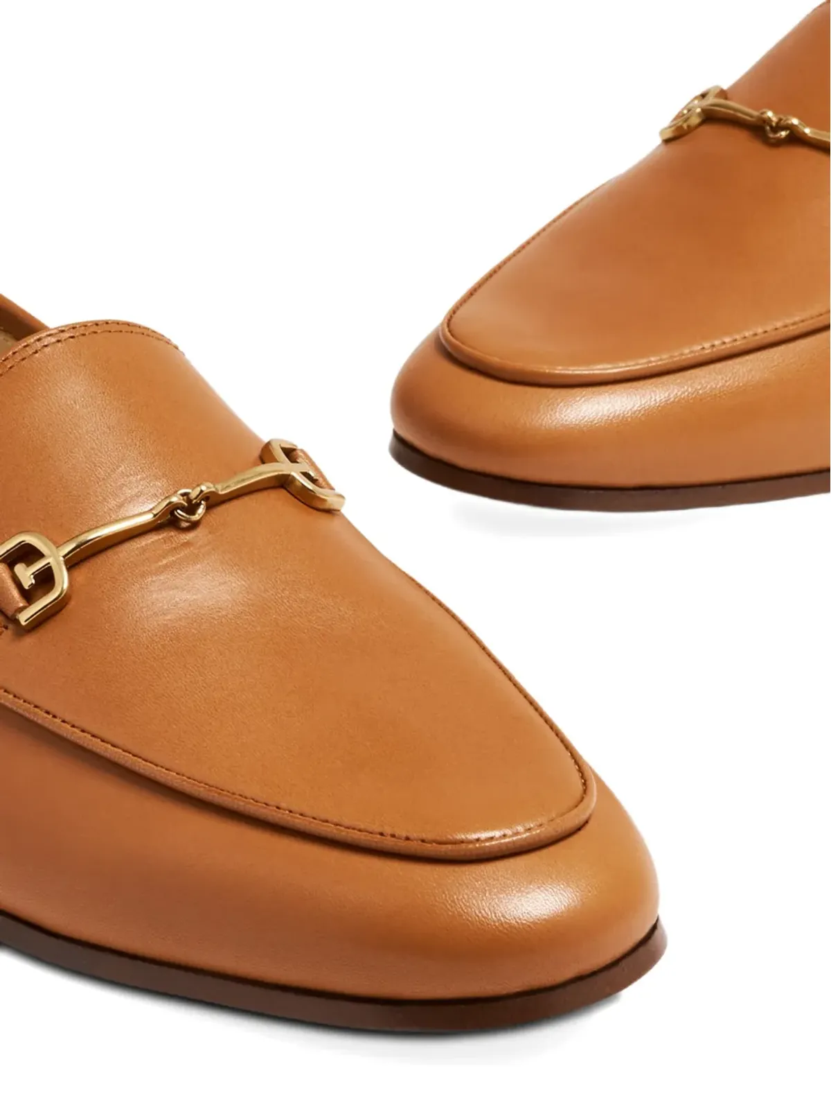 Sam Edelman ロレイン ホースビット メタリック レザー ローファー（ブラウン） - 画像4