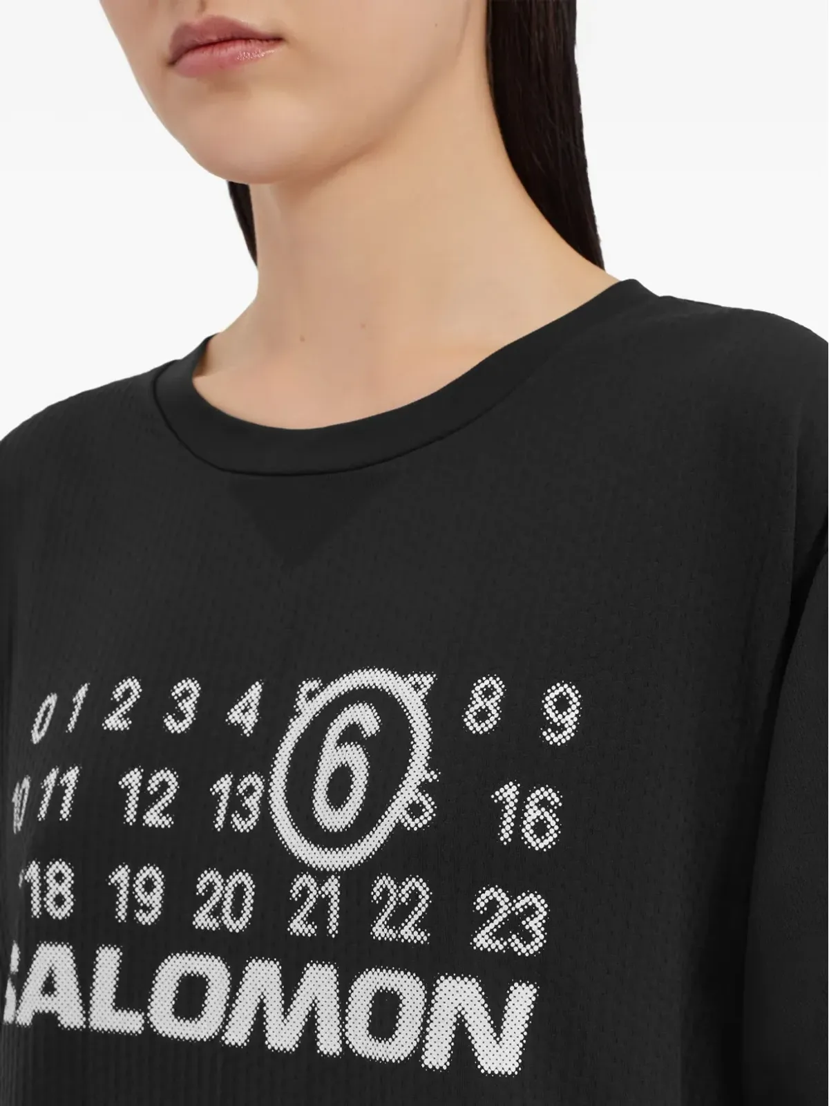 MM6 Maison Margiela X Salomon ロゴプリント Tシャツ ブラック - 画像5