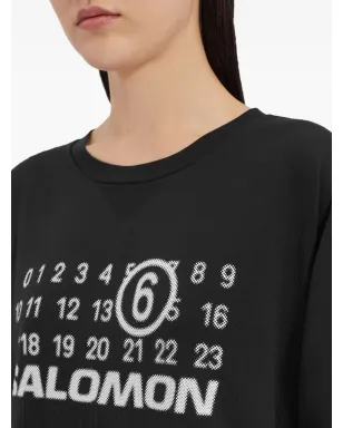 MM6 Maison Margiela X Salomon ロゴプリント Tシャツ ブラック - サムネイル5