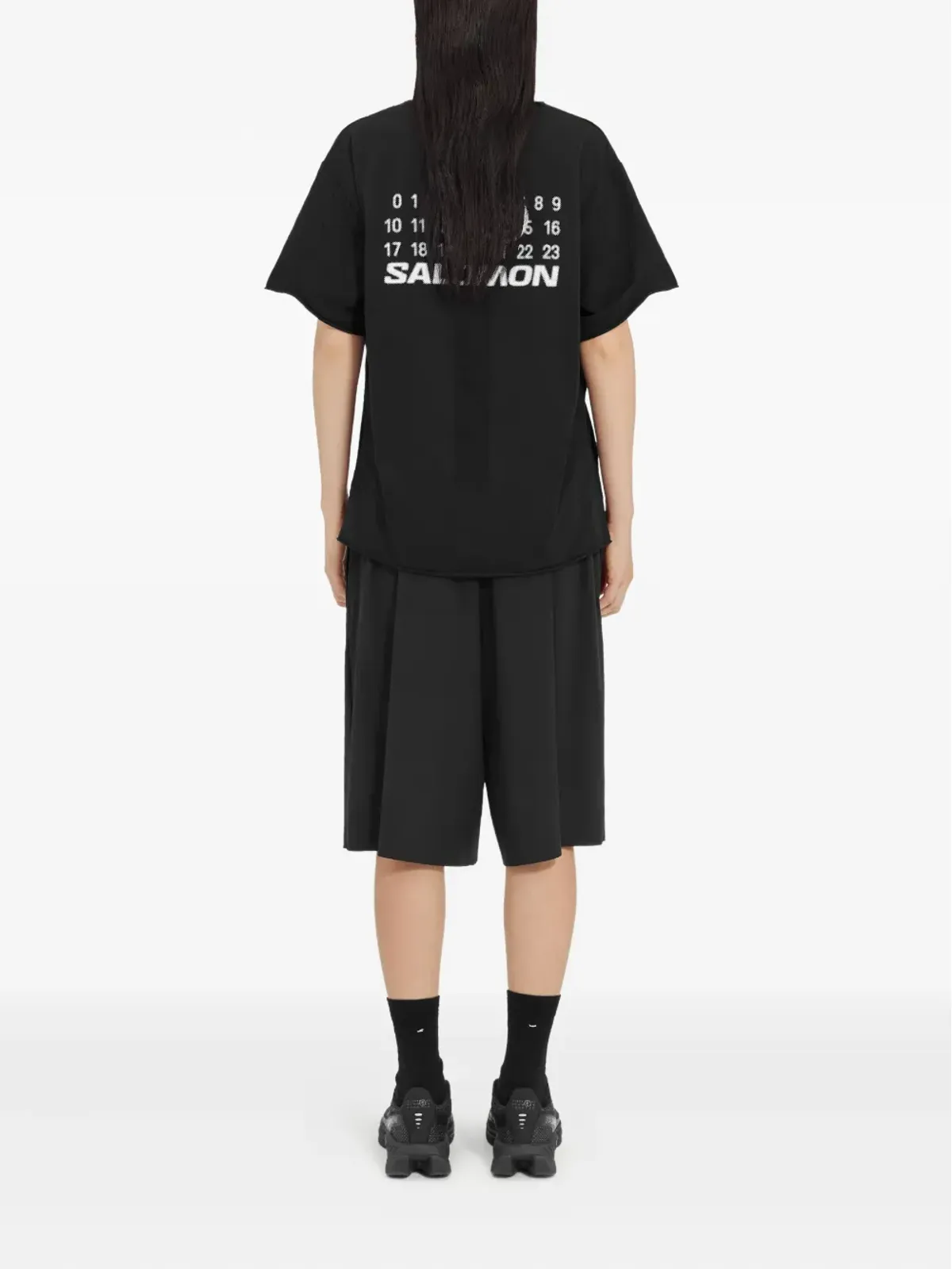 MM6 Maison Margiela X Salomon ロゴプリント Tシャツ ブラック - 画像4